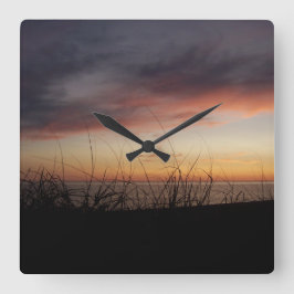Lake Michigan Sunset Acrylic Wall Clock Quadratische Wanduhr