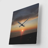 Lake Michigan Sunset Acrylic Wall Clock Quadratische Wanduhr (Winkel)