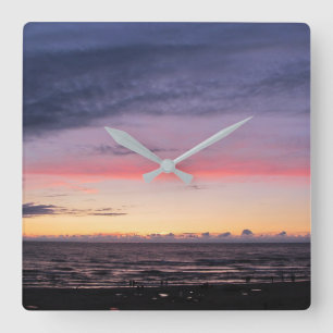 Lake Michigan Sunset Acrylic Wall Clock Quadratische Wanduhr