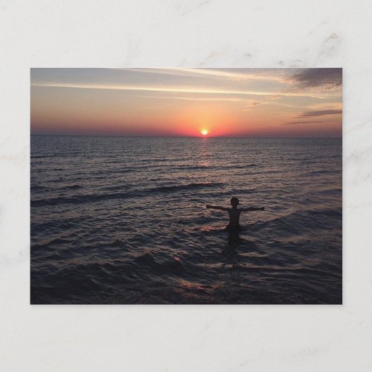 Lake Michigan Sunset Postkarte (Vorderseite)