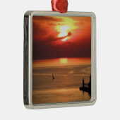 Lake Michigan Sunset Silbernes Ornament (Rechts)