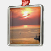 Lake Michigan Sunset Silbernes Ornament (Links)
