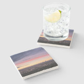 Lake Michigan Sunset Steinuntersetzer (Seitenansicht)