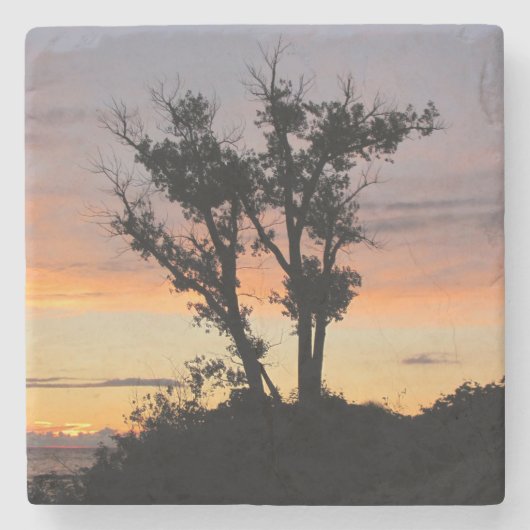 Lake Michigan Sunset Steinuntersetzer (Vorderseite)