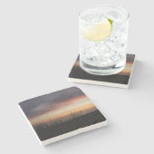 Lake Michigan Sunset Steinuntersetzer (Seitenansicht)