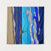 Lake Michigan - Tapestry (57"x57") Wandteppich (Vorderseite (Horizontal))