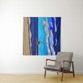 Lake Michigan - Tapestry (57"x57") Wandteppich (Beispiel (Horizontal))