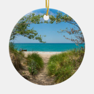 Lake Michigan Tranquility Keramikornament