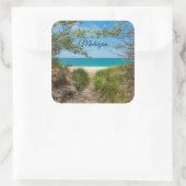 Lake Michigan Tranquility Quadratischer Aufkleber (Tasche)