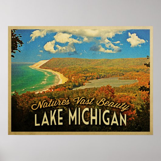 Lake Michigan Vintag Poster (Vorne)