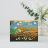 Lake Michigan Vintag Postkarte (Stehend Vorderseite)