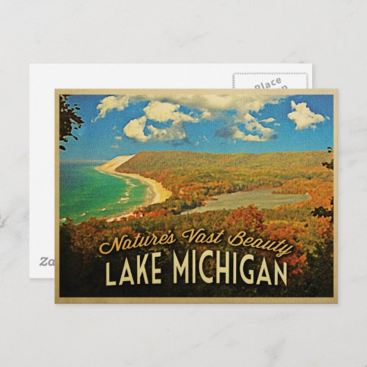 Lake Michigan Vintag Postkarte (Vorne/Hinten)