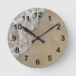 Lake Michigan Wave on Beach Runde Wanduhr