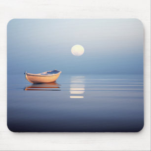 Lake Mist Moon Leicht ruhig Friedlich Mousepad