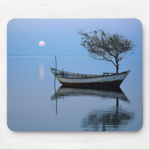 Lake Mist Moon Leicht ruhig Friedlich Mousepad