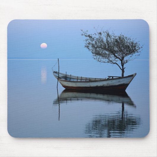 Lake Mist Moon Leicht ruhig Friedlich Mousepad (Vorne)