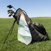 Lake Morning Sunrise | Watercolor Nature Golfhandtuch (Gras)