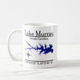 Lake Murray South Carolina Karte Koordinaten Kunst Kaffeetasse