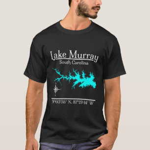 Lake Murray South Carolina Karte Koordinaten Kunst T-Shirt