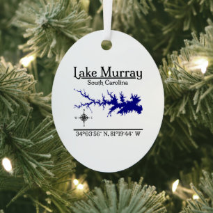 Lake Murray South Carolina Metall-Oval-Kartendesig Ornament Aus Metall