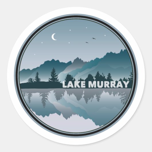 Lake Murray South Carolina Reflection Runder Aufkleber (Vorderseite)