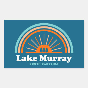 Lake Murray South Carolina Regenbogen Rechteckiger Aufkleber