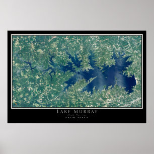 Lake Murray South Carolina Satellite Poster Karte