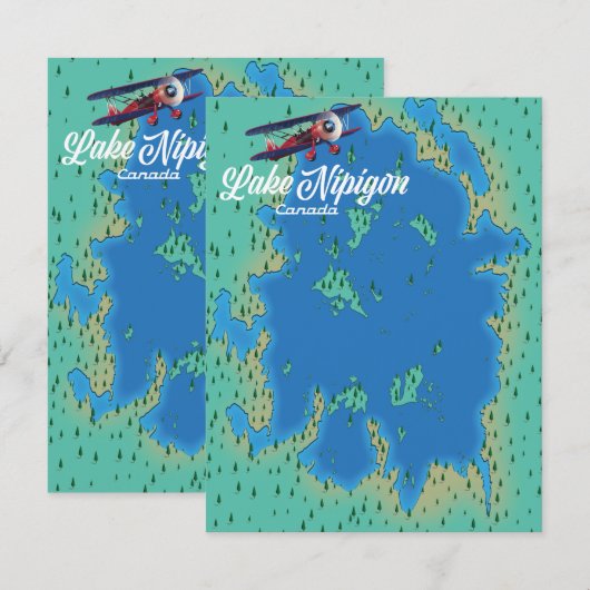 Lake Nipigon Canada map (Vorne/Hinten)