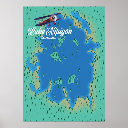 Lake Nipigon Canada map Poster (Vorne)