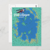 Lake Nipigon Canada map Postkarte (Vorne/Hinten)
