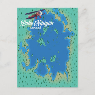 Lake Nipigon Canada map Postkarte