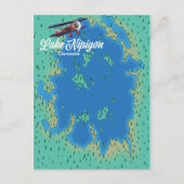 Lake Nipigon Canada map Postkarte (Vorderseite)