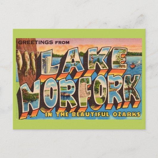 Lake Norfork Retro-Postkarte  Postkarte (Vorderseite)