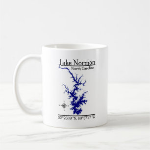 Lake Norman North Carolina Detaillierte Karte Tass Kaffeetasse
