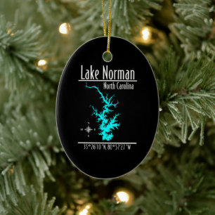 Lake Norman North Carolina Kartenkoordinaten Keramik Ornament