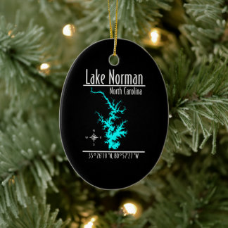 Lake Norman North Carolina Kartenkoordinaten Keramik Ornament