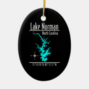 Lake Norman North Carolina Kartenkoordinaten Keramik Ornament