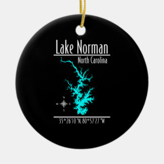 Lake Norman North Carolina Kartenkoordinaten Keramik Ornament