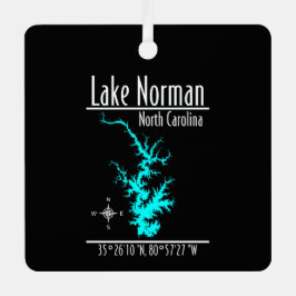 Lake Norman North Carolina Kartenkoordinaten Ornament Aus Metall