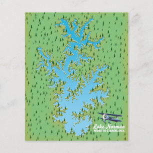 Lake Norman South Carolina Retro-Karte Flyer