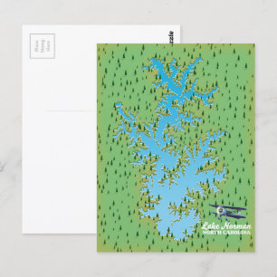 Lake Norman South Carolina Retro-Karte Postkarte