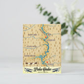 Lake Oahe South Dakota Karte (Stehend Vorderseite)