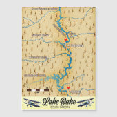 Lake Oahe South Dakota Karte (Vorderseite)