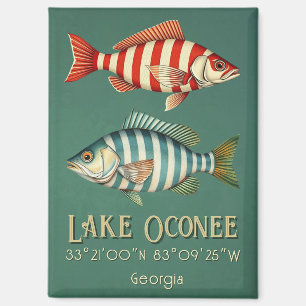 Lake Oconee Georgia Fisch Postkarte Magnet