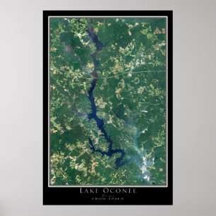 Lake Oconee Georgia Satellite Poster Karte