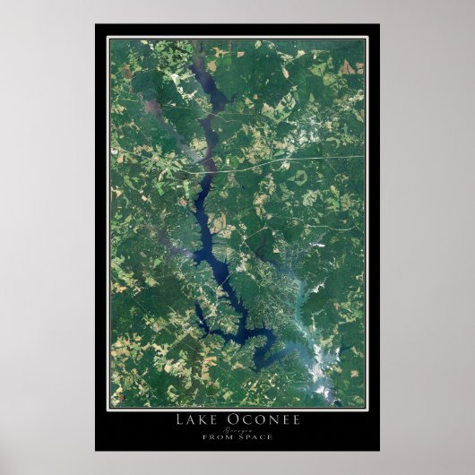Lake Oconee Georgia Satellite Poster Karte (Vorne)