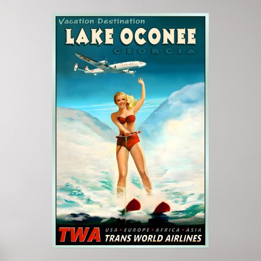 Lake Oconee Georgia TWA Trans World Airlines Poster (Vorne)