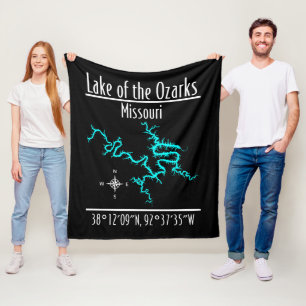 Lake of the Ozarks Missouri Karte Fleece-Decke Fleecedecke