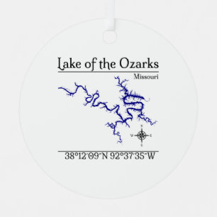 Lake of the Ozarks Missouri Karte Metall-Ornament Ornament Aus Metall