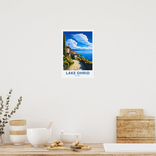 Lake Ohrid Albanien Travel Print Poster (Küche)